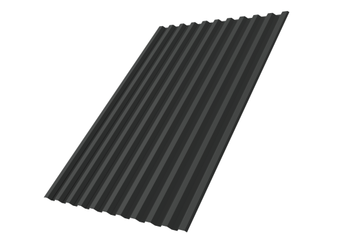 Профнастил С21R 0,5 Rooftop Бархат RAL 7016 антрацитово-серый | Металлобаза Волхонка