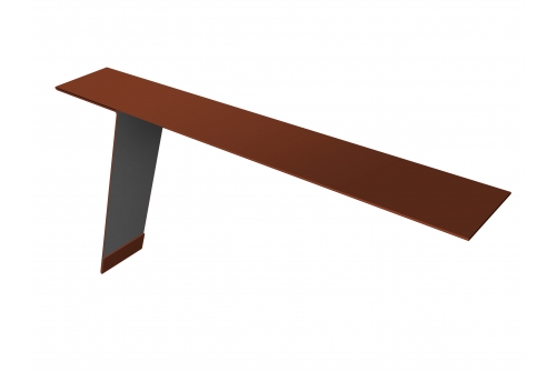 Планка карнизная фальц 130х80 0,5 Satin с пленкой RAL 8004 терракота | Металлобаза Волхонка