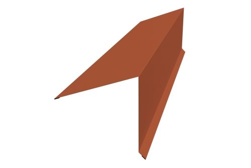 Планка конька односкатной кровли 180x160 0,45 Drap ST RAL 8004 терракота | Металлобаза Волхонка